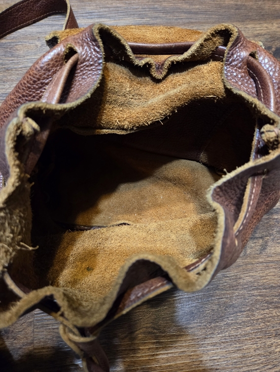 Portland Leather Goods Brown Pebbled Leather Bucket Backpack Bag main image 4